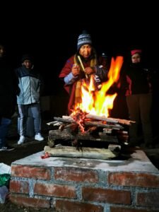 Un ritual en la Península de Challapata. Foto: Álvaro Valero.